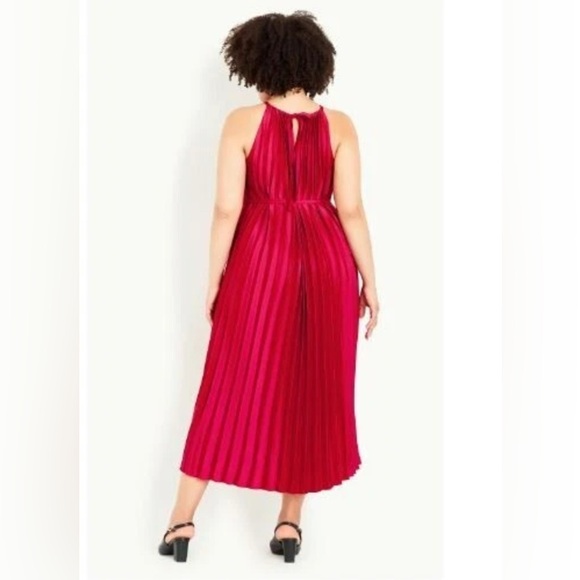 New EVANS Kimber Plain Maxi Dress merlot Size 30/32 Women - Picture 2 of 16